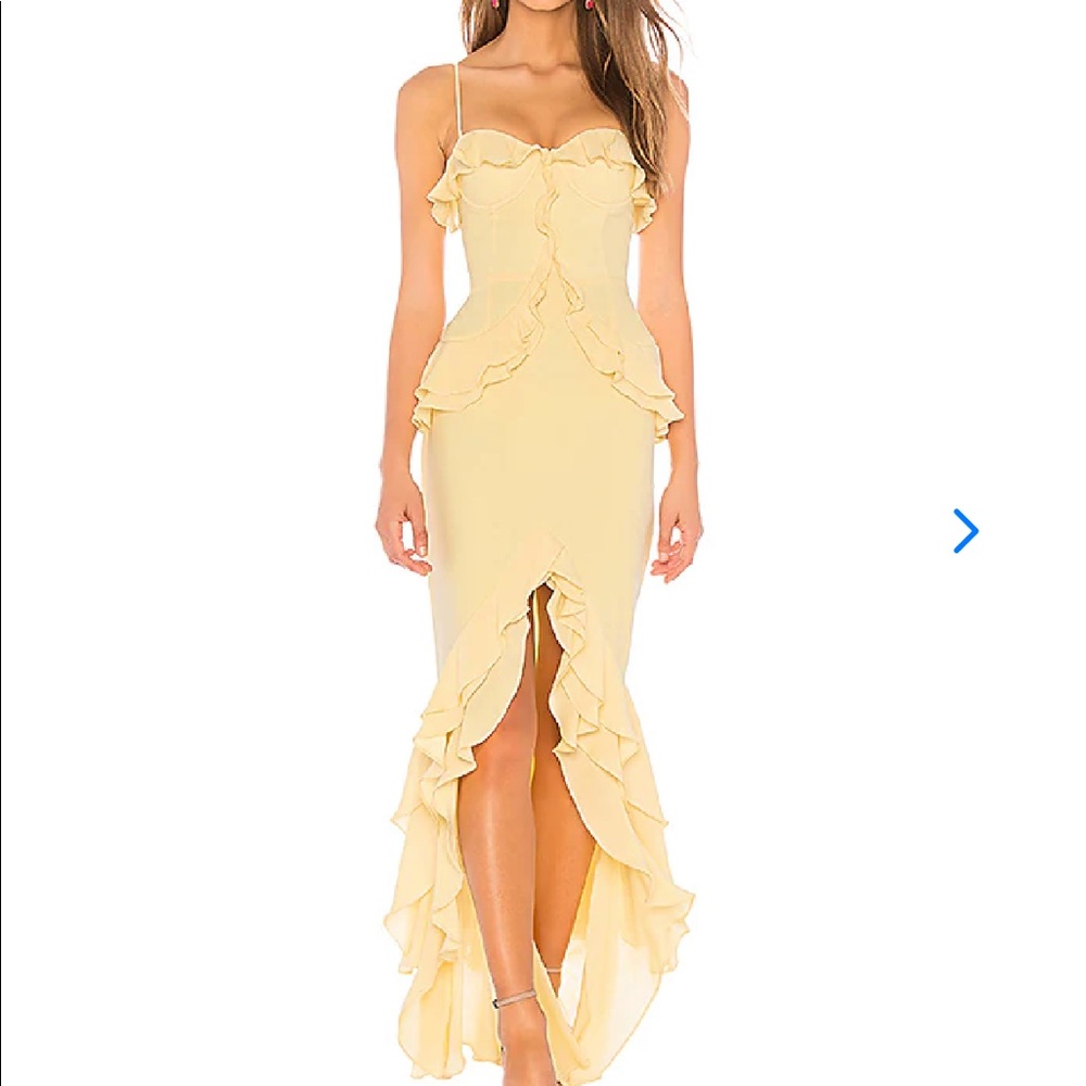 Lovers+friends Melissa gown/dress in cream yellow